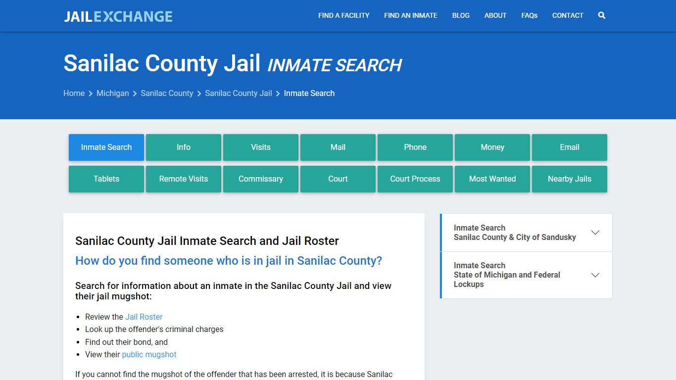 Inmate Search: Roster & Mugshots - Sanilac County Jail, MI - Jail Exchange